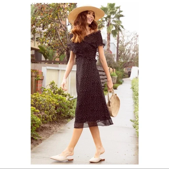 LUCY PARIS Polka Dot Off Shoulder Dorothy Dress - Picture 4 of 16